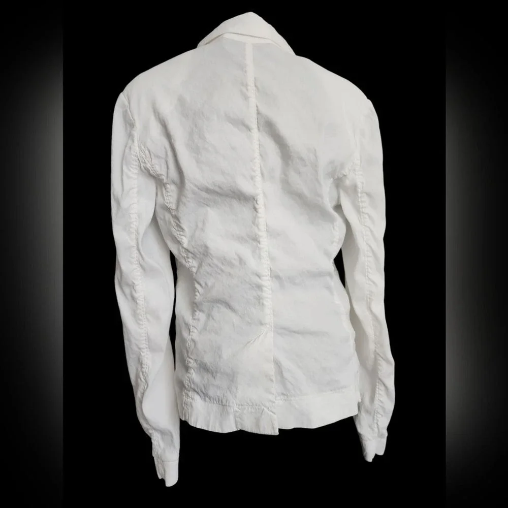 Witchery Linen Blend Blazer Women Medium (AU14) White Professional Minimalist
